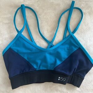 Splits59 Navy/Teal/Black Sports Crop Bra XS $72